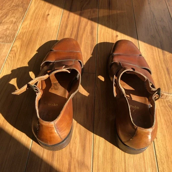 Polo by Ralph Lauren Tan Leather Sandals - Picture 3 of 8